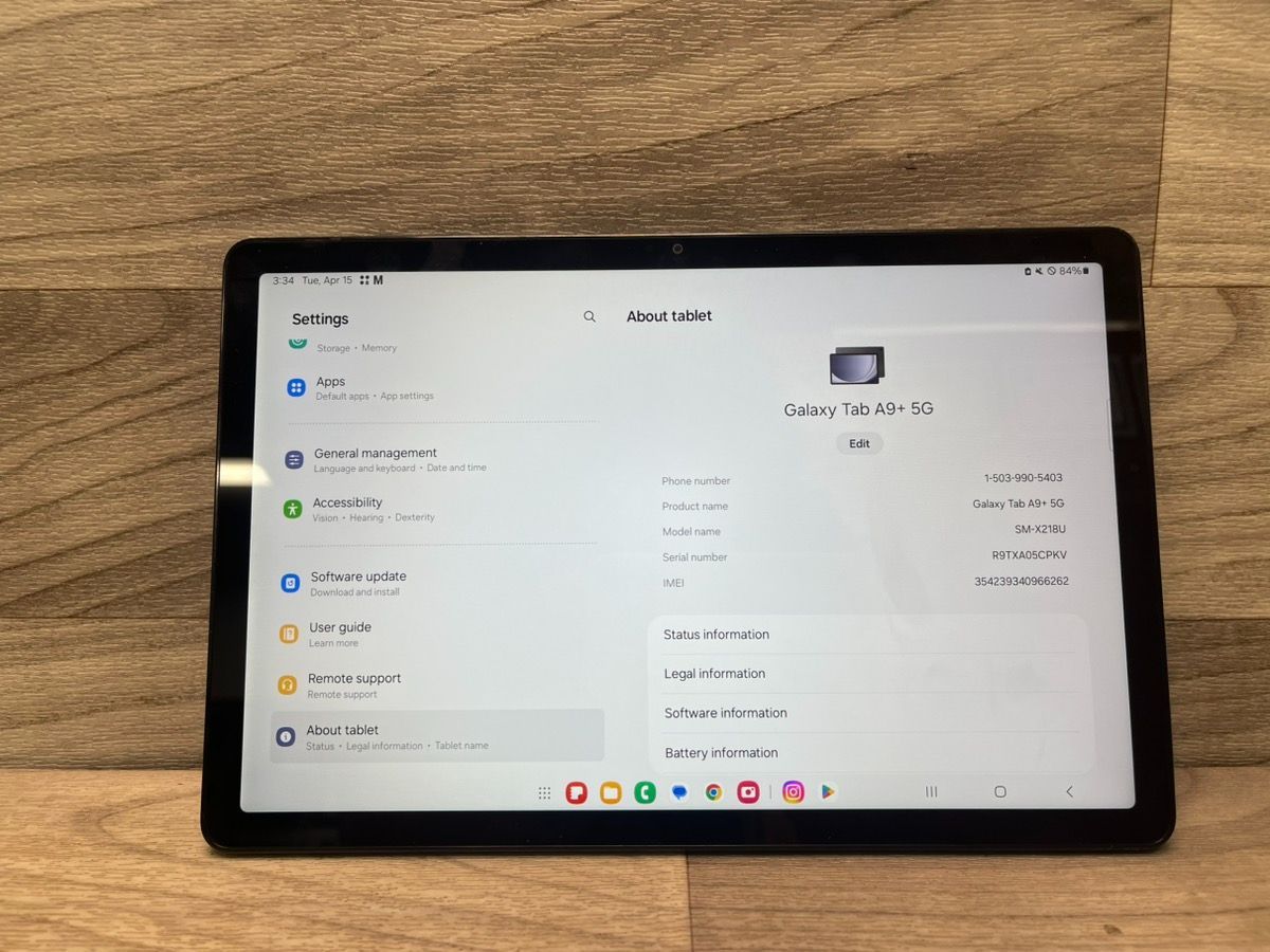 A1 Hawk - Samsung Galaxy Tab A9+ 5G (2023) - 64GB - T-Mobile - Includes Cables (A1D024214)