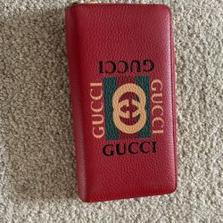 Red Gucci Graphic Logo Wallet