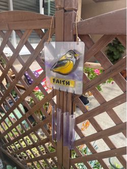 Stained Glass Bird Wind Chime – “FAITH”