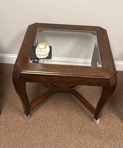 Wood & Glass End Table