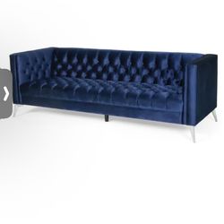 Blue Velvet Sofa