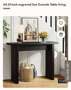 New, open box. 43.31-inch engraved line Console Table living room
