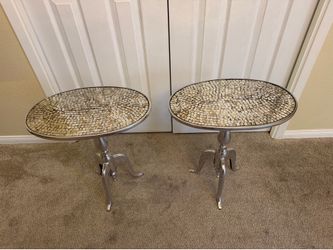 Metal & Mirrored Glass End Tables