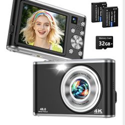 4K Digital Camera for Photography 48MP Dual Lens
