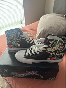 MENS ED HARDY HEART SKULL HI