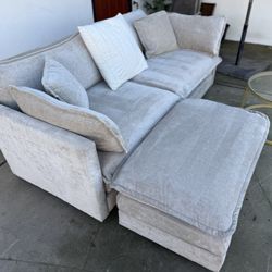 Modern Beige sofa with ottoman DELIVERY AVAILABLE 🚚