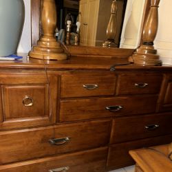 Wood Dresser With Mirror