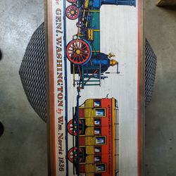 Train woodwall plaque