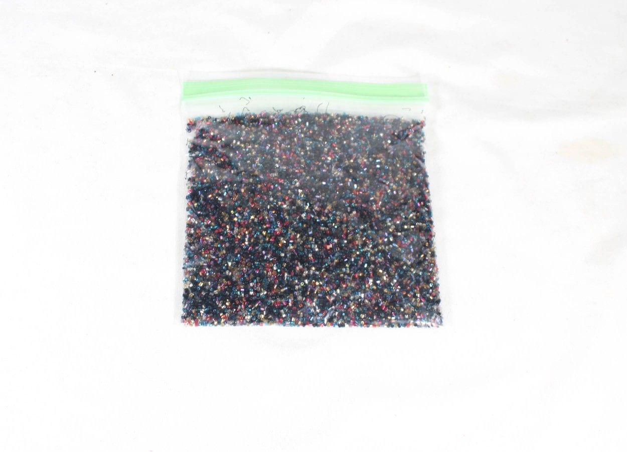 Vintage 2000s Seed Beads Destash Deep Winter Palette Iridescent Tiny Acrylic