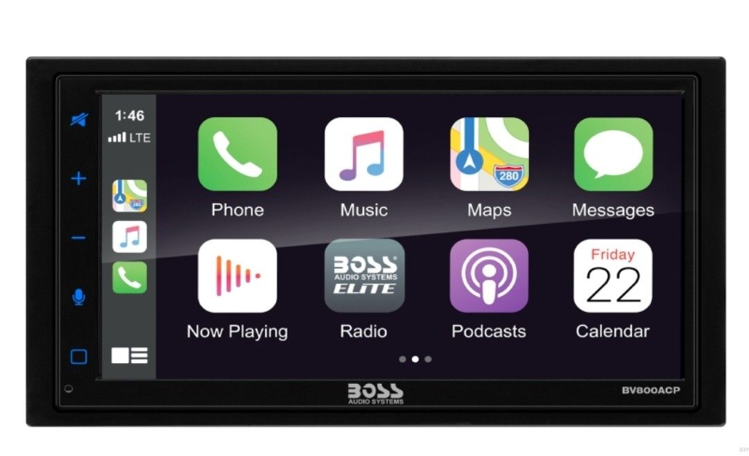 Boss Elite BV800ACP
2-DIN 6.75" Digital Video Receiver with CarPlay, Android Auto, Touchscreen, Bluetooth, and Audio Streaming
