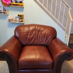 Vintage Maple Leather Couch