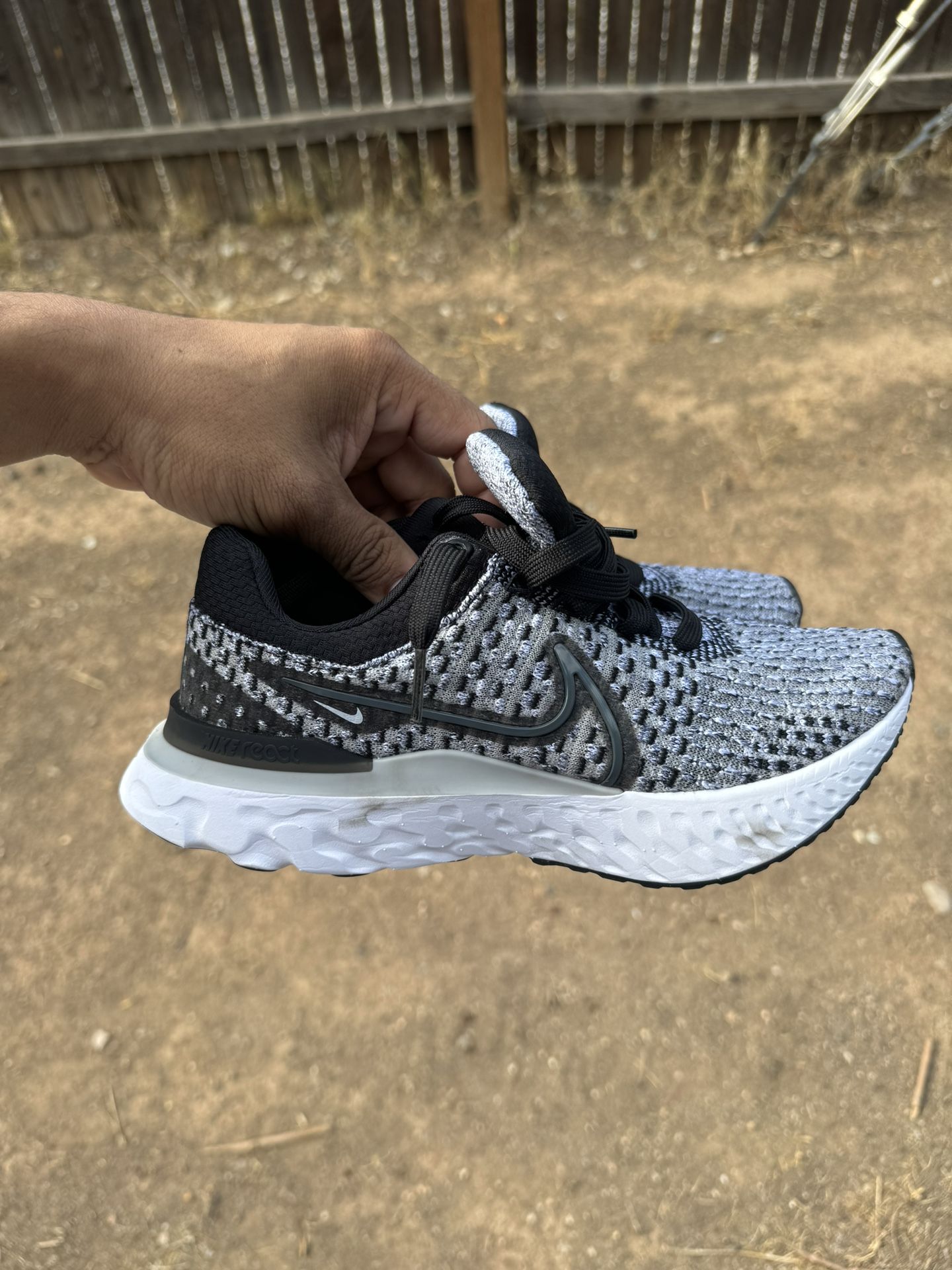 Nike React Infinity Run Flyknit FK Black Smoke Grey Size