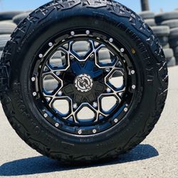 17” New Off Road Style Rims And XT Venom Tires 6 Lug Chevy Gmc Toyota Ford 