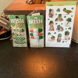 St. Patricks Day Irish Hair Clips and Stickers