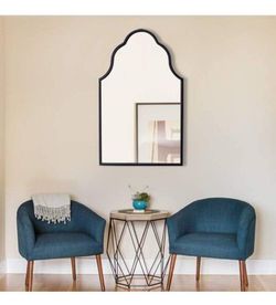 New Chende  Arched Mirror Black Wood Frame 60 Obo