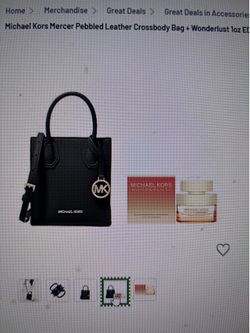 Michael Kors set lack leather purse, and 1 ounce of Wonderlust perfume