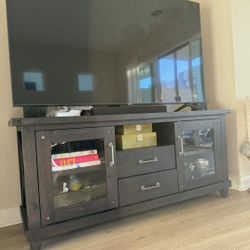 Large Solid Wood TV Stand. 