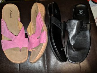 Women's size 10 Clark's and rocjports $18 each or all 4 prs $65 3 prs brand new and the other or worn twice