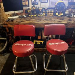 Red Snap-on Barstools, Both Sold Together 