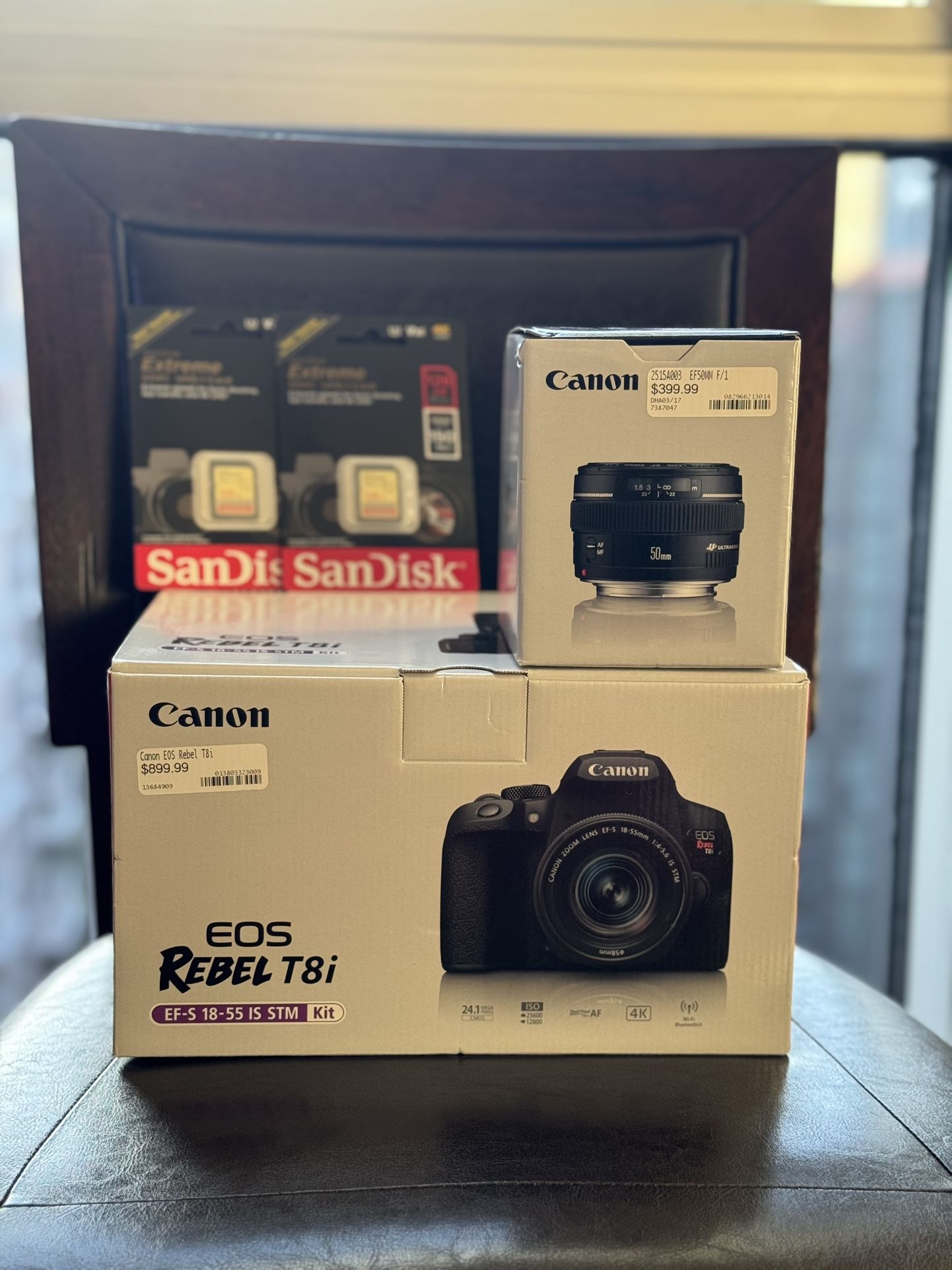 Canon EOS Rebel T8i EF S 18 55mm STM Lens Kit w/ Canon EF 50mm f