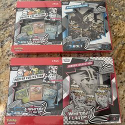 Pokemon Black Bolt & White Flare Binders + 2 Poster Collection Packs- Sealed