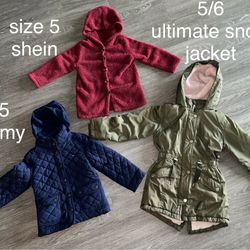 Girl Jackets Size 4/5,5 & 5/6