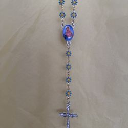 Blue Daisy Rosary 