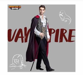Halloween Vampire Costume, Silver XXL