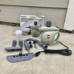 Handheld Steam Cleaner, Pressurized Multi-Surface Steam Shot with 13 pcs Accessories, Safety Lock, Steamer for Cleaning Floor, Upholstery, Grout, Wind