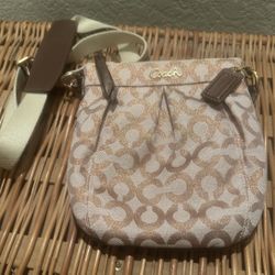 Coach Op Art Crossbody In Metallic Rose Gold