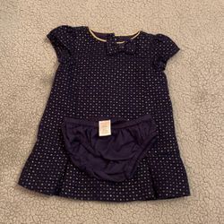 Gymboree Navy Blue Girls Dress 6-12 Months