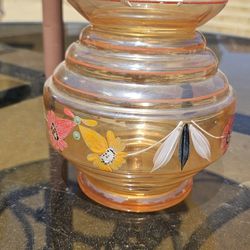Round Bottom Vase/ Container With Hand Painting