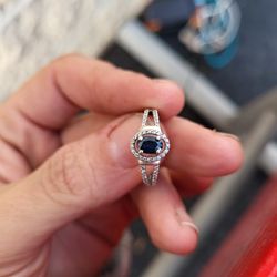 Diamond And Sapphire Ring.