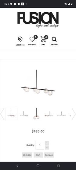 Modern Linear Chandelier with Globe Shades