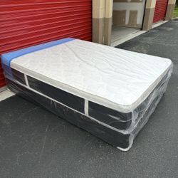Queen Mattress Set Plush PillowTop – Brand New –  Same Day Delivery Available 🚚