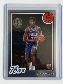 2025-26 Topps VJ Edgecombe 45th Anniversary Rc Silver Foil 76ers #80BK-96