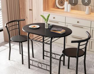 Small 3-piece black dining room set
