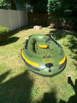 The Sevylor Fish Hunter 360 (HF360) 11.5-foot heavy-duty PVC inflatable fishing boat