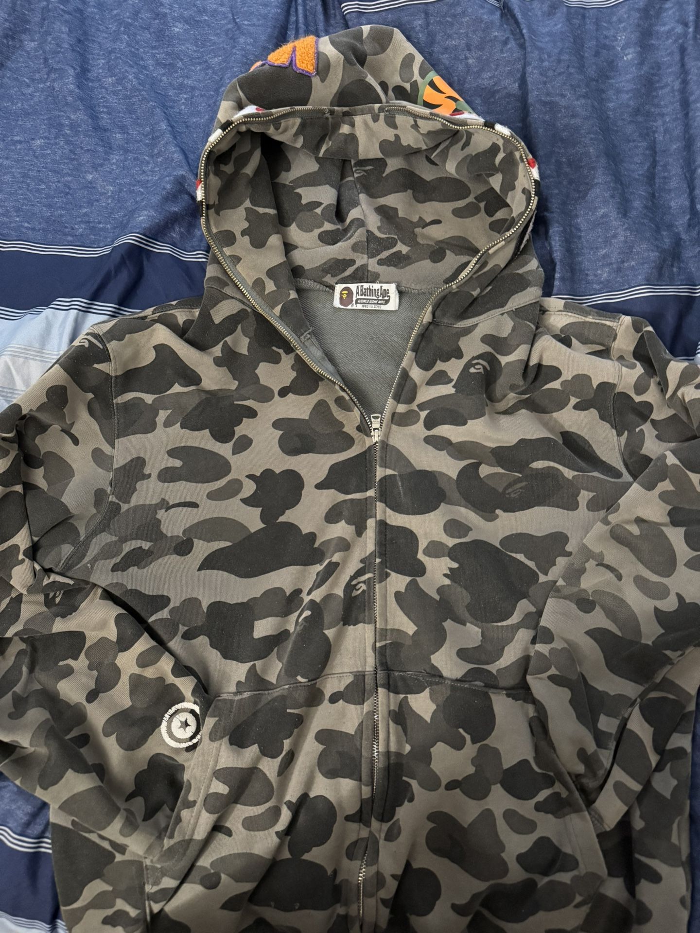 BAPE Black ABC Camo Shark Hoodie