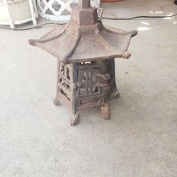 Vintage Japanese Cast Iron Pagoda Lantern 