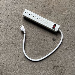 6-Outlet Indoor Power Strip, 2.5 ft Extension Cord, ETL Certified, White