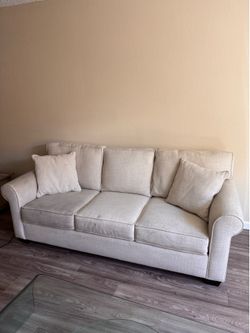 3 seat sofa couch cream color white
