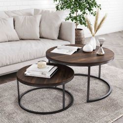 Round Nesting Coffee Table Set (Brand New)