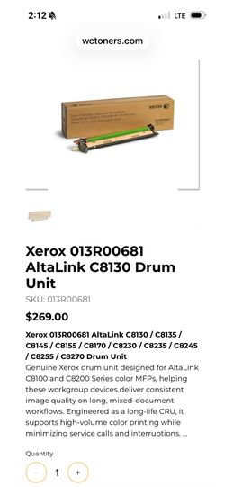 Xerox Drum Cartridge 013R00681