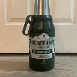 Manna 64-Ounce Stainless Steel Double Wall Jug with 4 Cups Brand New