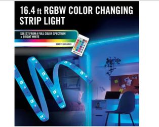 EcoSmart 16.4 ft. Plug-In Dimmable Cuttable Color-Changing LED Strip Light+Remote