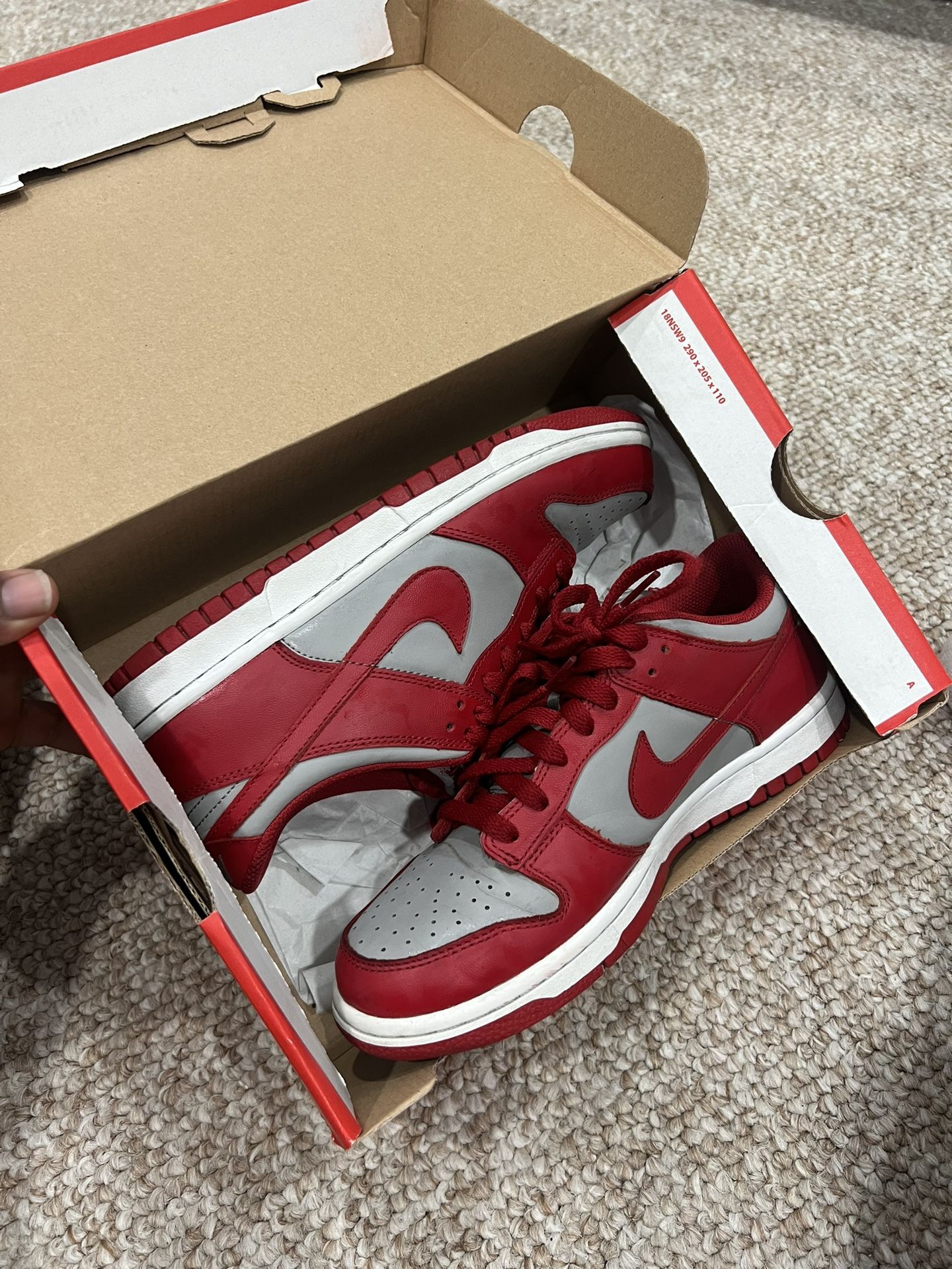 Red & Grey Unlv’s Dunks Size 7y