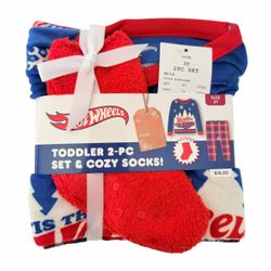 New Hot Wheels Christmas Pajama Set with Socks Size 3T