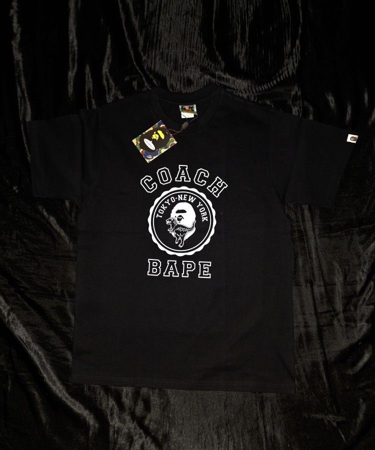 BAPE x Coach College Tee, Black, Size Medium