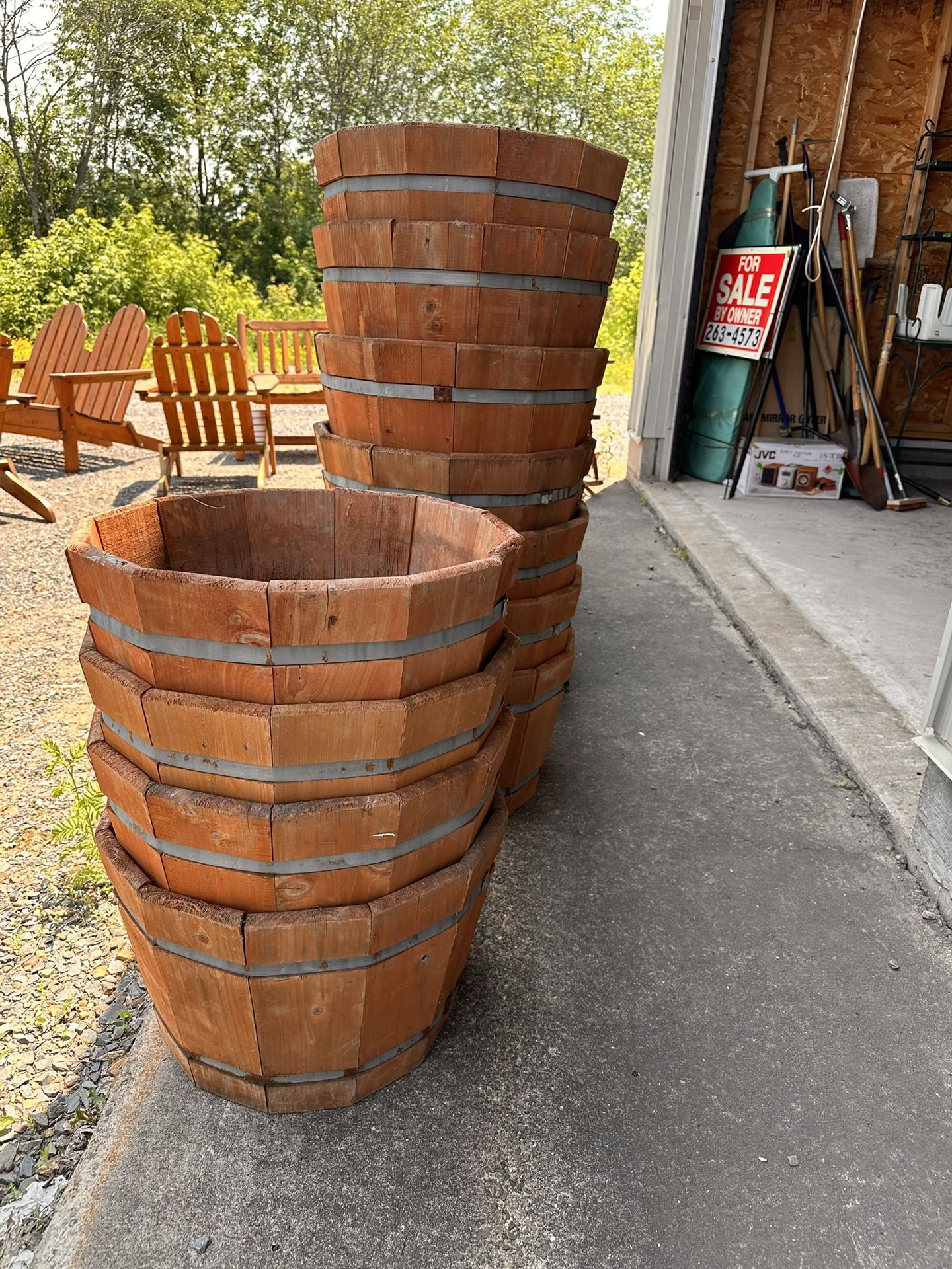Wood Planters with Wheeled Stands (multiple sizes)